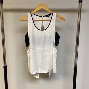 Express white and black cut-out tank